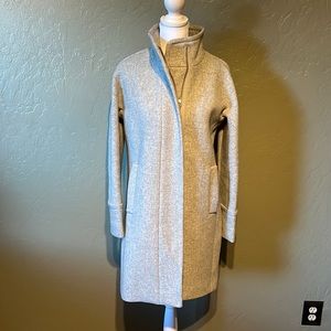 J Crew Sz 00 Stadium Cloth Heather Grey Wool Coat